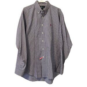 Ralph Lauren Large Button Down Dress Shirt Men Long Sleeve Blake Purple‎ Preppy